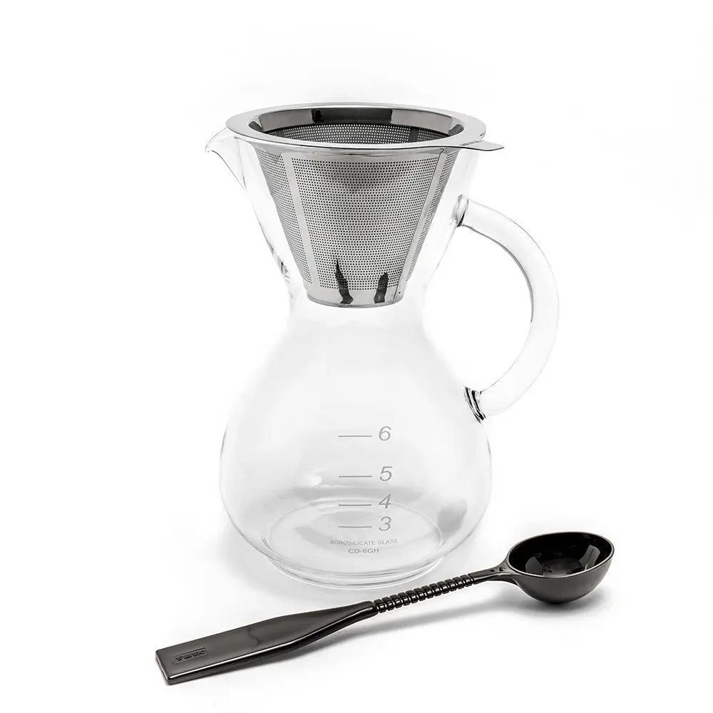 Yama Glass Coffee Drip Pot w/ Glass Handle & Filter Cone - 30oz Espresso Parts